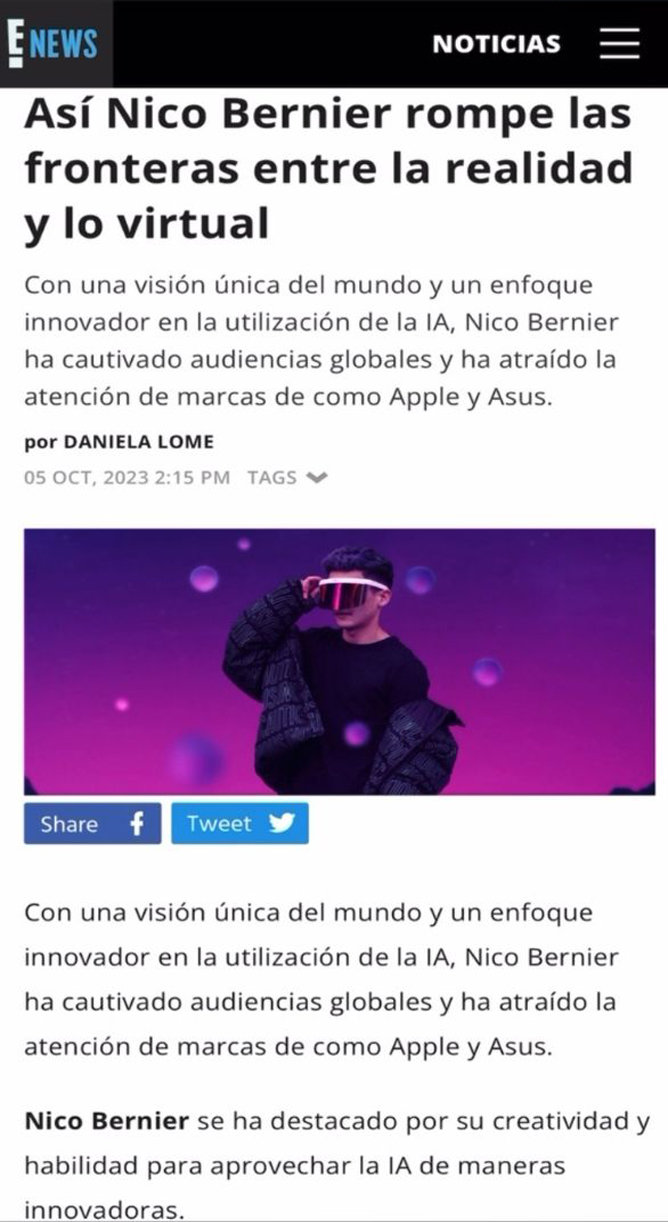 Nico Bernier en E! News
